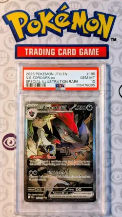 PSA 10 Pokemon N's Zoroark ex 185/159 Journey Together EX SIR - Image 1