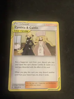 Pokemon TCG - Cynthia & Caitlin 189/236 Cosmic Eclipse - Uncommon - NM/LP - Image 1