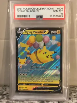 2021 Pokemon Celebrations Flying Pikachu V 006 PSA 10 Gem Mint - Image 3