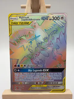 Moltres, Zapdos and Articuno GX Rainbow Full Art Pokemon Hidden Fates 69/68 TCG - Image 1