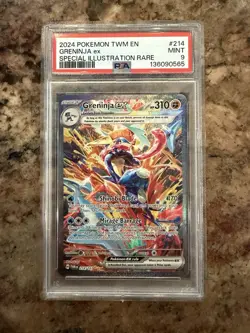 2024 Pokemon TWM EN Greninja EX Special Illustration Rare #214 PSA 9 Mint - Image 1