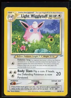 Light Wigglytuff Uncommon 54/105 Ex Unlimited Neo Destiny Pokemon - Image 1
