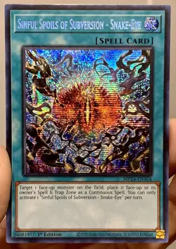 Yugioh Sinful Spoils of Subversion Snake Eye MP24-EN104 Prismatic Secret Rare NM - Image 1