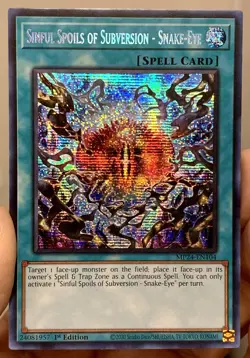 Yugioh Sinful Spoils of Subversion Snake Eye MP24-EN104 Prismatic Secret Rare NM - Image 2
