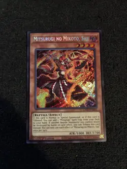 Mitsurugi no Mikoto, Saji - L26D-ENM05 - Secret Rare YuGiOh - Image 1