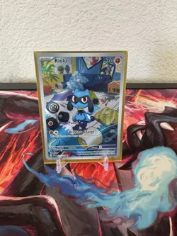 Riolu Scarlet & Violet Full Art Illustration Rare Pokemon TCG Card 215/198 - Image 1