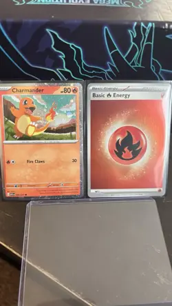 Pokemon TCG (2 Cards) Holo Charmander, Holo Fire Energy Card - Ascended Heroes - Image 1