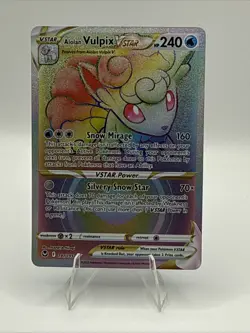 Pokemon TCG Alolan Vulpix VSTAR Silver Tempest Holo Card 197/195 Secret Rare - Image 1