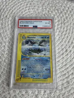 2002 Expedition Blastoise Holo with Sick Swirl! PSA 6 Pokemon Card - Image 1