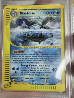 2002 Expedition Blastoise Holo with Sick Swirl! PSA 6 Pokemon Card - Image 2