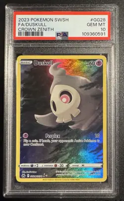 Pokemon TCG Duskull GG28/GG70 Crown Zenith Ultra Rare Card - PSA 10 GEM MINT - Image 1