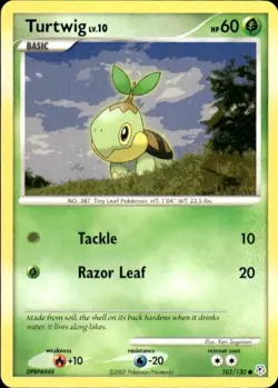 Vintage Wotc Pokemon Turtwig Diamond and Pearl 103/130 Light Play LP - Image 1