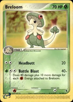 Vintage Wotc Pokemon Breloom Ruby and Sapphire 16/109 Light Play LP - Image 1