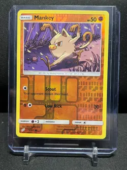 Mankey 71/181 Reverse Holo Pokemon 2019 S&M Team Up LP - Image 1