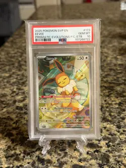 2025 POKEMON SVP PRISMATIC EVOLUTIONS POKEMON CENTER ETB PROMO #173 EEVEE PSA 10 - Image 1