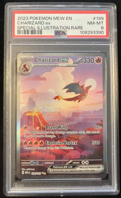 2023 Pokemon MEW EN-151 199 Charizard Special Illustration Rare PSA 8 - Image 1