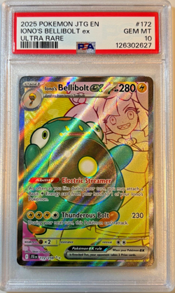 Iono’s Bellibolt EX # 172/159 Journey Together Pokemon 2025 PSA 10 - Image 1