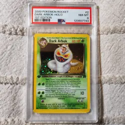 2000 Pokemon Team Rocket 1st Edition Dark Arbok Holo PSA 8 #2 - Image 1