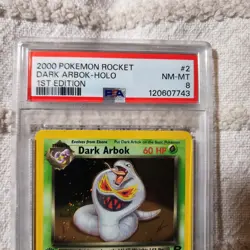 2000 Pokemon Team Rocket 1st Edition Dark Arbok Holo PSA 8 #2 - Image 2