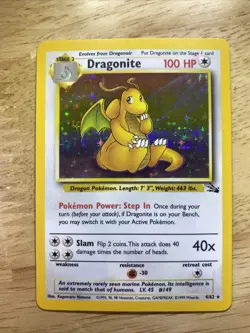 Pokemon TCG Dragonite 4/62 Fossil Holo Unlimited LP Condition - Image 1