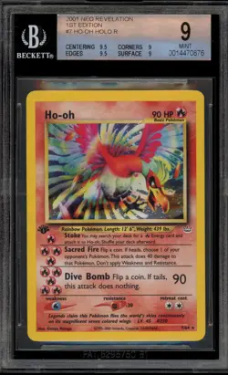 Pokemon Ho-Oh Neo Revelation 1st Edition Holo Rare #7 BGS 9 Mint - Image 1