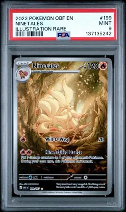 2023 Pokemon Obsidian Flames OBF en Illustration Rare #199 Ninetales PSA 9 Mint - Image 1