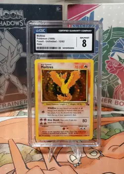1999 Pokemon Fossil Unlimited MOLTRES Holo #12/62 CGC 8 NM-MT PSA BGS - Image 1