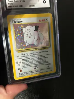 CGC 8 Pokemon Base Set Unlimited Holo Rare Clefairy 5/102 NM/MINT - Image 2