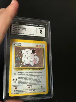 CGC 8 Pokemon Base Set Unlimited Holo Rare Clefairy 5/102 NM/MINT - Image 3