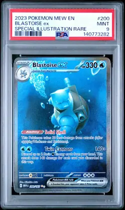 2023 POKEMON MEW EN-151 SPECIAL ILLUSTRATION RARE #200 BLASTOISE EX PSA 9 - Image 1