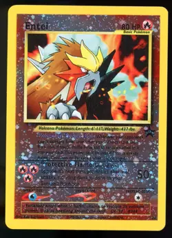 Entei 34 WOTC Black Star Promo Reverse Holo Pokemon Card E2 SWIRL - Image 1