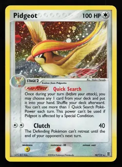 Pidgeot 10/112 Holo FireRed & LeafGreen Pokemon Card CREASED - Image 1