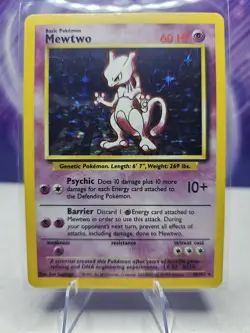 Pokemon Mewtwo TCG Base Set Holo Rare Card 10/102 - Image 1