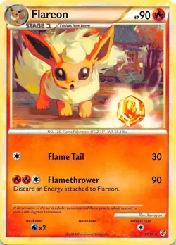 Flareon 26/90 - Undaunted - Non Holo - Uncommon - 2010 Pokemon CARD - NM/M - Image 1