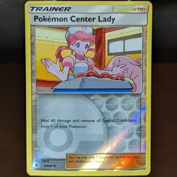 Pokemon Center Lady 64/68 LP/NM Reverse Holo Hidden Fates Pokemon Card nurse joy - Image 1
