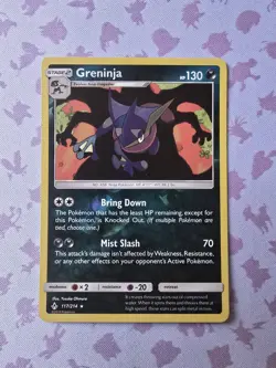 Pokemon TCG Greninja 117/214 Unbroken Bonds Set Reverse Holo Rare Card LP - Image 1