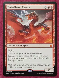 Magic The Gathering FOUNDATIONS TWINFLAME TYRANT red card MTG - Image 1