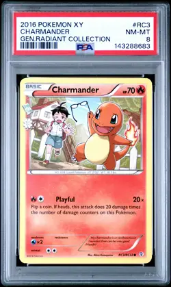 2016 POKEMON XY GENERATIONS RADIANT COLL #RC3 CHARMANDER PSA 8 - Image 1