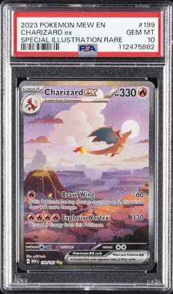 2023 POKEMON MEW EN-151 SPECIAL ILLUSTRATION RARE #199 CHARIZARD EX PSA 10 - Image 1