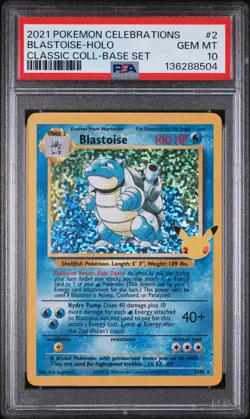 2021 POKEMON CELEBRATIONS CLASSIC COLL #2 BLASTOISE-HOLO PSA 10 - Image 1