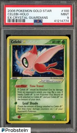 2006 Pokemon Gold star Ex Crystal Guardians #100 Celebi Holo PSA 9 MINT - Image 1