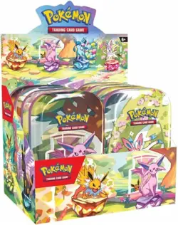 POKEMON SCARLET & VIOLET: PRISMATIC EVOLUTIONS MINI TIN DISPLAY (8ct) new/sealed - Image 1