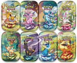 POKEMON SCARLET & VIOLET: PRISMATIC EVOLUTIONS MINI TIN DISPLAY (8ct) new/sealed - Image 2