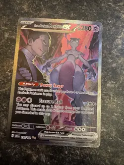 Pokemon Team Rocket's Mewtwo EX 231/182 SV10 Destined Rivals Holo 280 HP SIR - Image 2