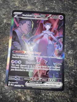 Pokemon Team Rocket's Mewtwo EX 231/182 SV10 Destined Rivals Holo 280 HP SIR - Image 3
