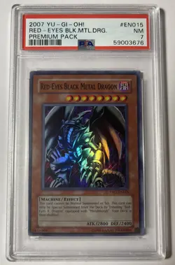 YuGiOh - Red-Eyes Black Metal Dragon - PP01-EN015 - Super Rare PSA 7 - Image 1
