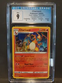 CGC 9 2020 Pokemon TCG Charizard Cracked Ice Holo Vivid Voltage #25 025/185 - Image 1