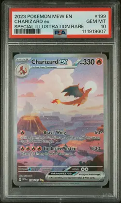 2023 POKEMON MEW EN-151 SPECIAL ILLUSTRATION RARE #199 CHARIZARD EX PSA 10 - Image 1