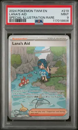 2024 Pokemon #219/167 Lana's Aid Special Illustration Rare PSA 9 - Image 1
