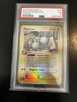Pokemon TCG Magneton EX Dragon Rare Reverse Holo 17/97 PSA 5 2003 - Image 1